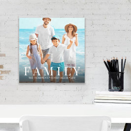 Eenvoudige Familie Foto Typografie Custom Canvas Afdruk