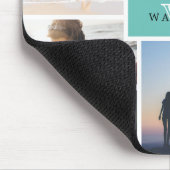 Eenvoudige familie fotocollage & monogram muismat (Hoek)