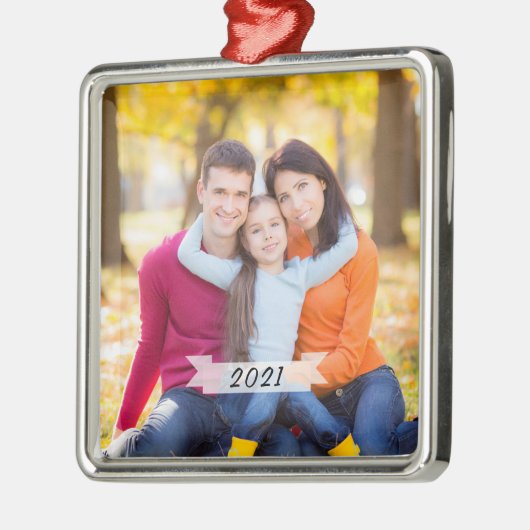  Eenvoudige Familie met Kerstmis Metalen Ornament (Links)