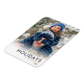 Eenvoudige familiefoto Kerstmis fijne feestdagen Magneet (Linkerzijde)