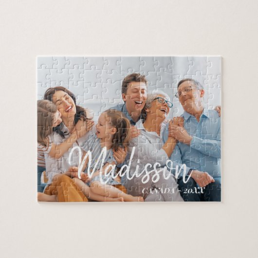 Eenvoudige familiefoto legpuzzel (Horizontaal)