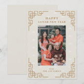 Eenvoudige familiefoto Maandag Chinees Nieuwjaar K Feestdagenkaart (Voorkant / Achterkant)