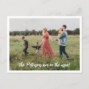 Eenvoudige familiefoto Moving Announcement Briefka Briefkaart