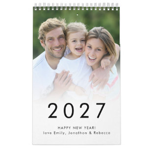 Eenvoudige familiefoto per maand naam 2027 kalender