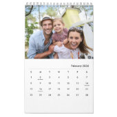 Eenvoudige familiefoto per maandnaam 2026 kalender (Feb 2026)