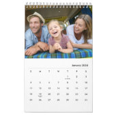 Eenvoudige familiefoto per maandnaam 2026 kalender (Jan 2026)