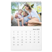 Eenvoudige familiefoto per maandnaam 2026 kalender (Mar 2026)