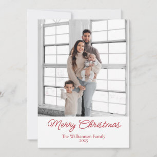 Eenvoudige familiefoto Prettig kerstfeest Vakantie Feestdagenkaart