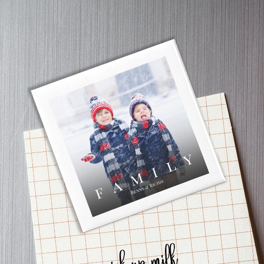 Eenvoudige familiefoto typografie minimalistisch e magneet