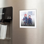 Eenvoudige familiefoto typografie minimalistisch e magneet