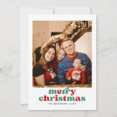 Eenvoudige Familiefoto Vrolijke Kerst Kaart (Voorkant)