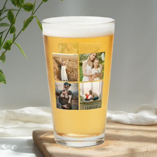Eenvoudige familiefotocollage glas