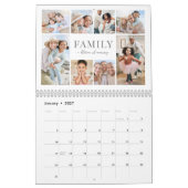 Eenvoudige familiefotocollage kalender (Jan 2027)