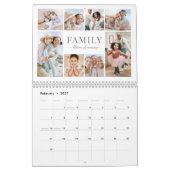Eenvoudige familiefotocollage kalender (Feb 2027)