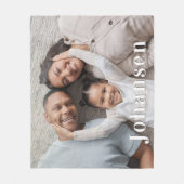 Eenvoudige familienaam Eén foto Fleece Deken (Voorkant)