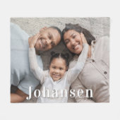 Eenvoudige familienaam Eén foto Fleece Deken (Voorkant (Horizontaal))