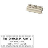 Eenvoudige familienaam en adres rubberstempel (Gestempeld)