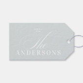 Eenvoudige familienaam kerstfeestdag cadeautjes La Cadeaulabel (Voorkant (Horizontaal))