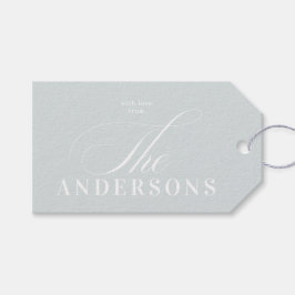 Eenvoudige familienaam kerstfeestdag cadeautjes La Cadeaulabel