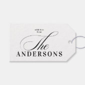 Eenvoudige familienaam kerstfeestdag Label Cadeaulabel (Voorkant (Horizontaal))