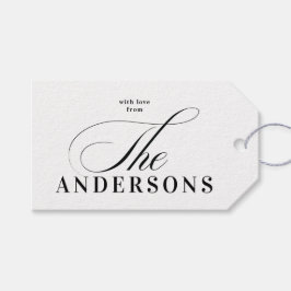 Eenvoudige familienaam kerstfeestdag Label Cadeaulabel