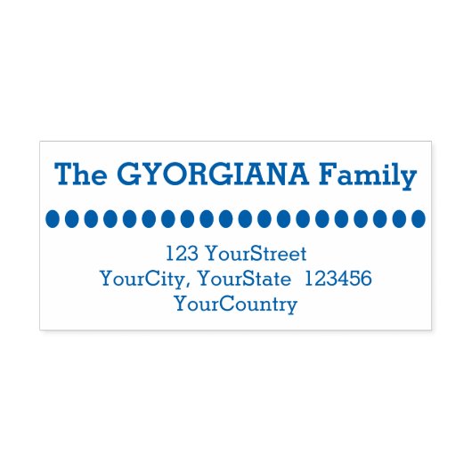 Eenvoudige familienaam plus adres Rubber Stempel (Design)