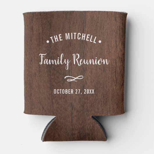 Eenvoudige familiereünie | Rustieke houtlook Blikjeskoeler (Voorkant)