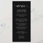 Eenvoudige Fancy Kalligrafie Rustieke Wedding Menu (Voorkant)