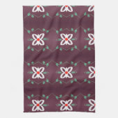 Eenvoudige Fancy theedoek met rood en pruim (Verticaal)