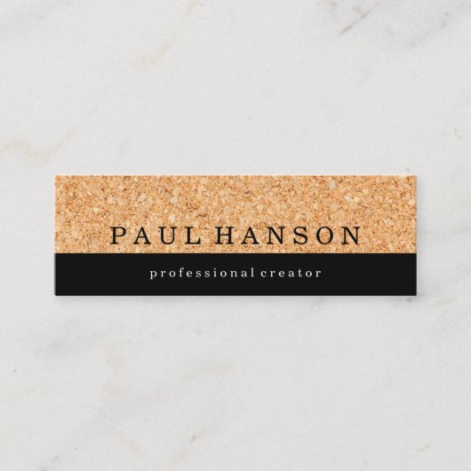 Eenvoudige Faux Cork Print Mini Visitekaartje (Voorkant)