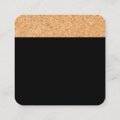 Eenvoudige Faux Cork Print Vierkante Visitekaartje (Achterkant)
