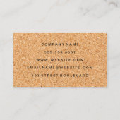 Eenvoudige Faux Cork Print Visitekaartje (Achterkant)