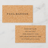 Eenvoudige Faux Cork Print Visitekaartje (Voorkant / Achterkant)