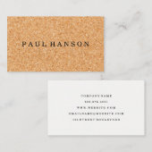 Eenvoudige Faux Cork Print Visitekaartje (Voorkant / Achterkant)