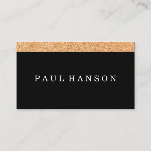 Eenvoudige Faux Cork Print Visitekaartje (Voorkant)
