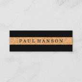 Eenvoudige Faux Cork Print / Zwart Mini Visitekaartje (Voorkant)