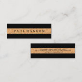 Eenvoudige Faux Cork Print / Zwart Mini Visitekaartje (Voorkant / Achterkant)