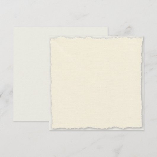 Eenvoudige Faux-Deckle Edge Square Invitation-Sjab (Voorkant / Achterkant)