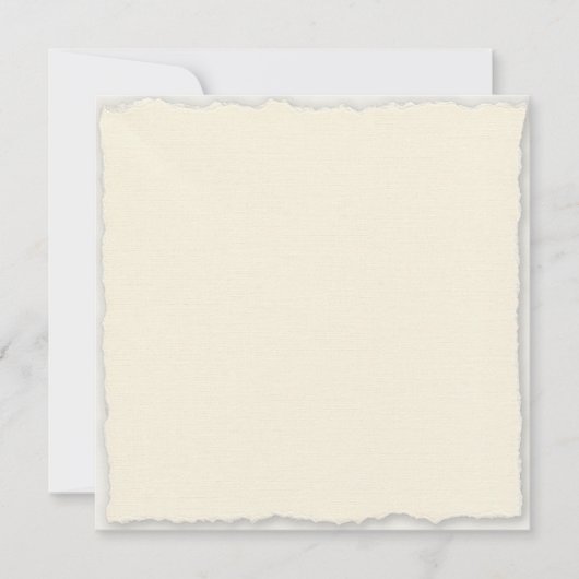 Eenvoudige Faux-Deckle Edge Square Invitation-Sjab (Voorkant)