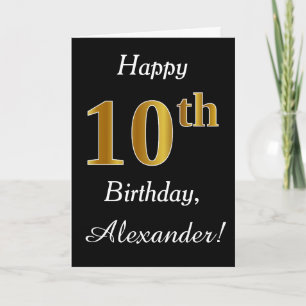 Eenvoudige Faux Gold 10th Birthday + Kaart voor aa