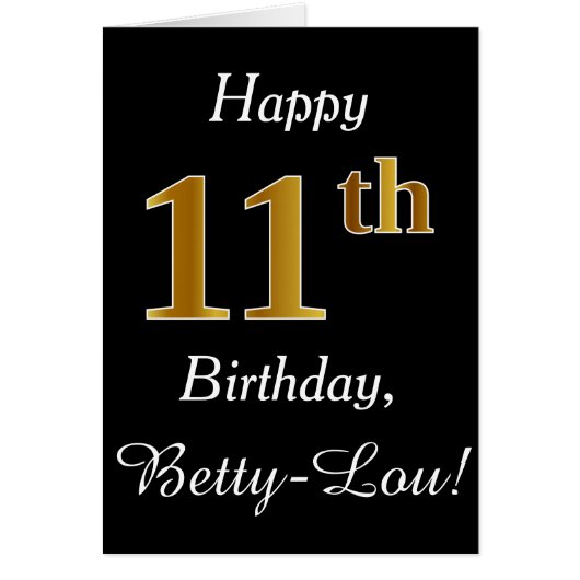 Eenvoudige Faux Gold 11e verjaardag + Kaart voor a (Voorkant)