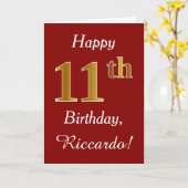 Eenvoudige Faux Gold 11e verjaardag + Kaart voor a (Gele Bloem)