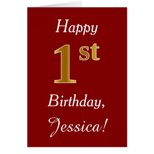 Eenvoudige Faux Gold 1st Birthday + aangepaste naa (Voorkant)