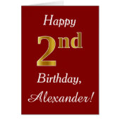 Eenvoudige Faux Gold 2e verjaardag + Kaart voor aa (Voorkant)