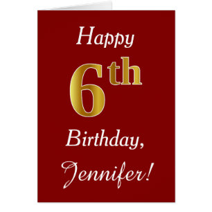 Eenvoudige Faux Gold 6th Birthday + aangepaste naa