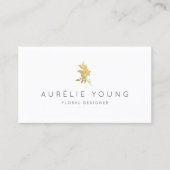 Eenvoudige Faux Gold Bloem Boeket Floral Designer Visitekaartje (Voorkant)
