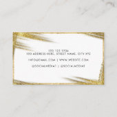 Eenvoudige Faux Gold en White Professional Luxe Visitekaartje (Achterkant)