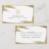 Eenvoudige Faux Gold en White Professional Luxe Visitekaartje (Voorkant / Achterkant)