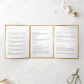 Eenvoudige Faux Gold Floral Luxe Salon Brochure Drieluik Kaart (Binnen)