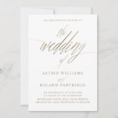Eenvoudige Faux Gold Kalligrafie van de bruiloft v Kaart (Voorkant)